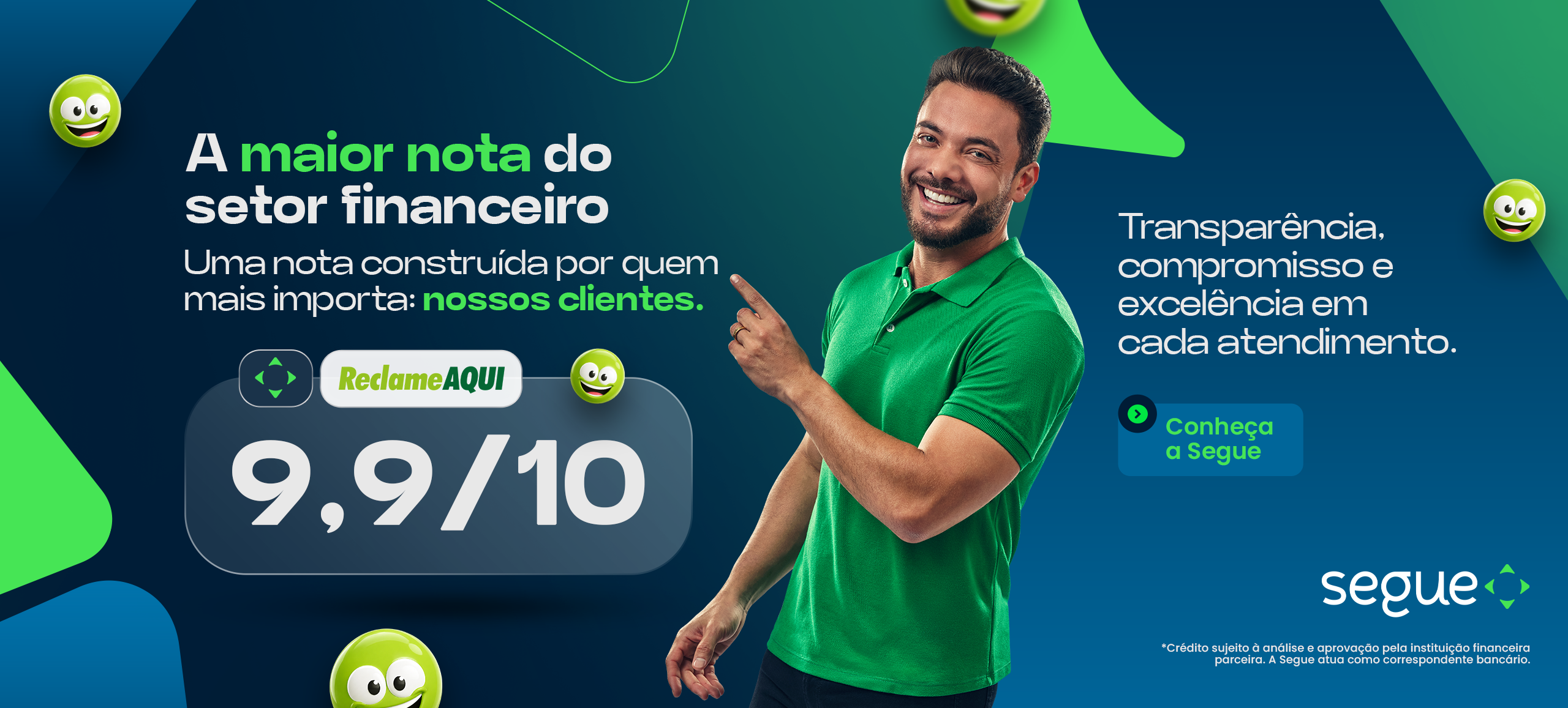 A maior nota do setor financeiro — 9,9/10 no ReclameAQUI